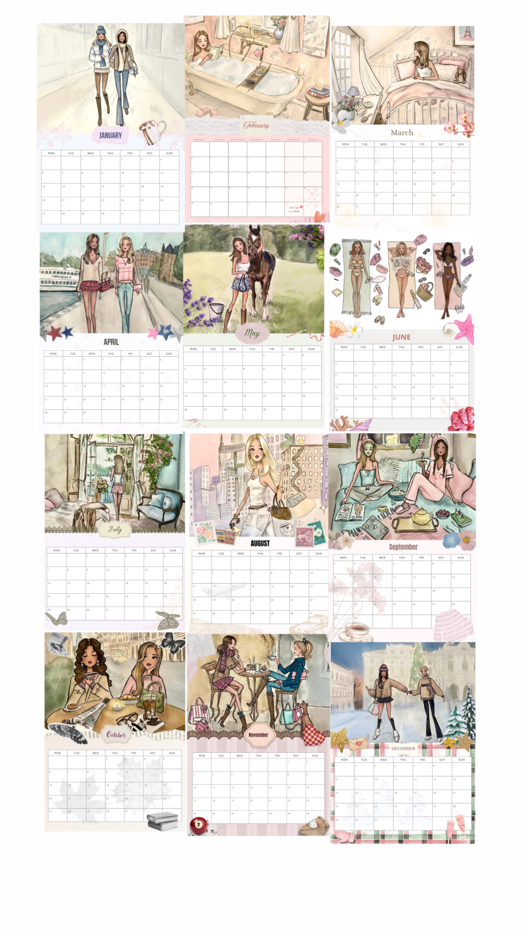 wallcalendar April 2025 - March 2026 Emmzonn EU