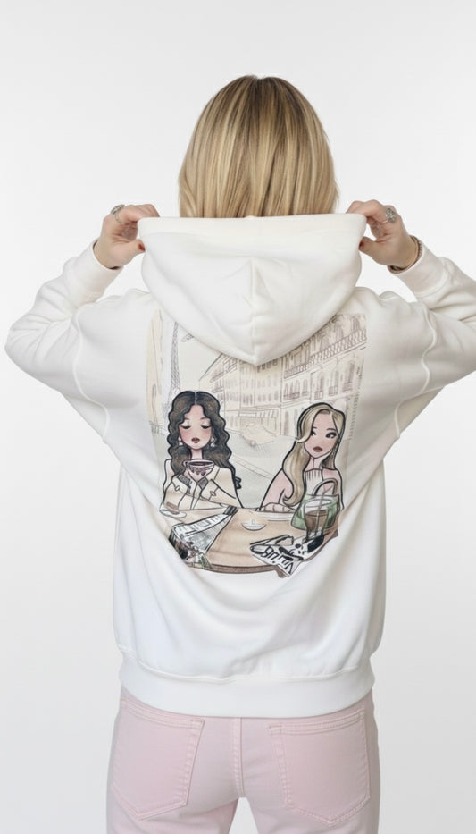 French café hoodie