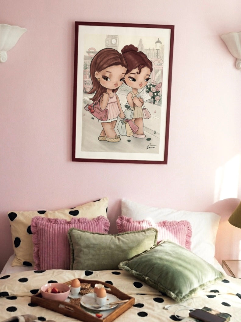 Emz in London poster in frame , styled