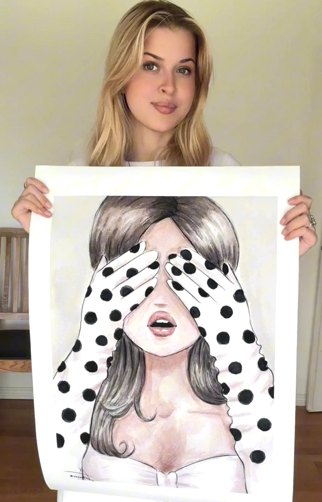 polka dot gloves